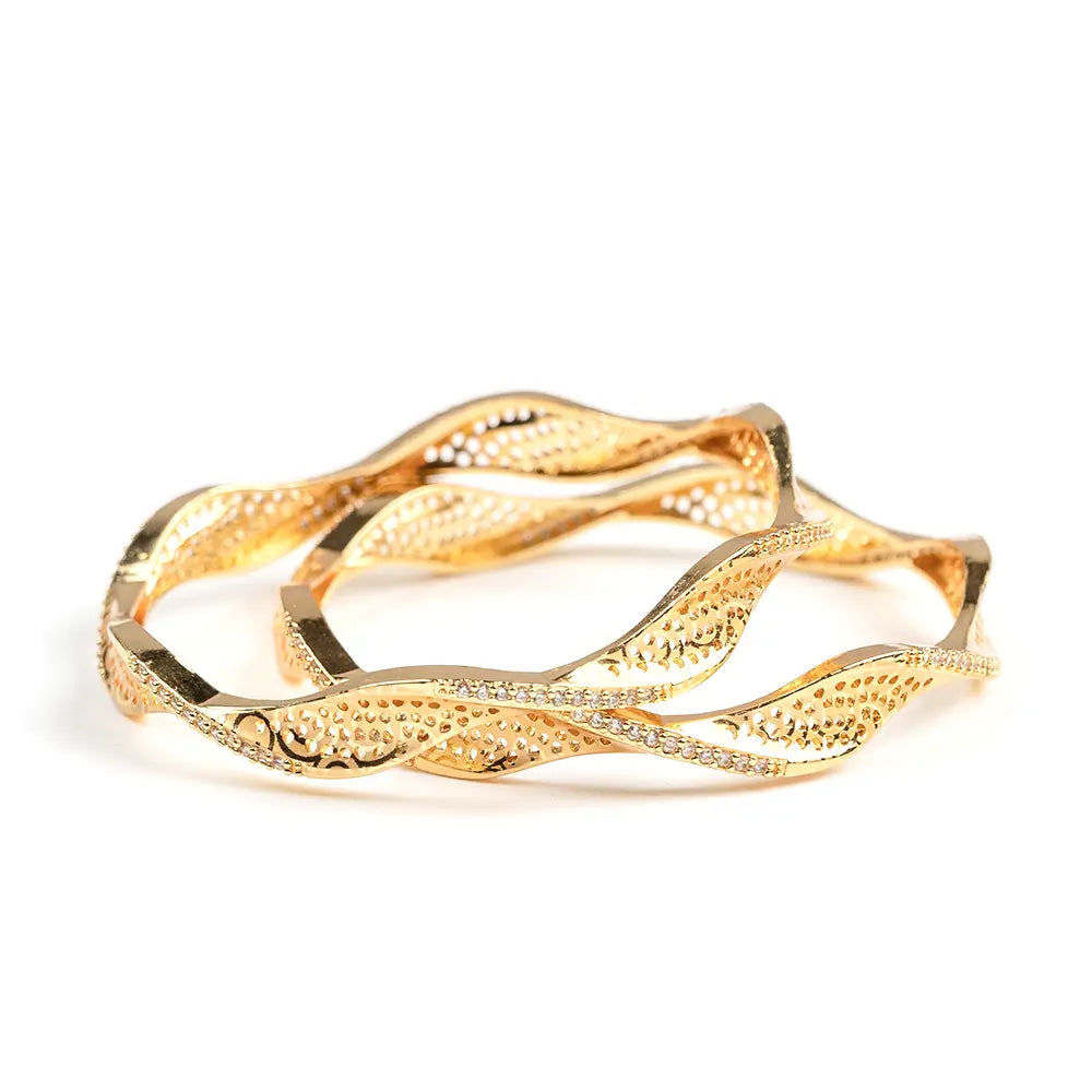 Gold Waves Bangles Own It Pure