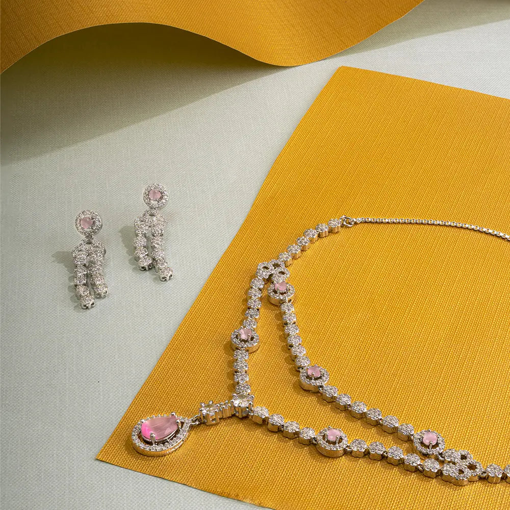 Pink Teardrop Necklace Set - Own It Pure