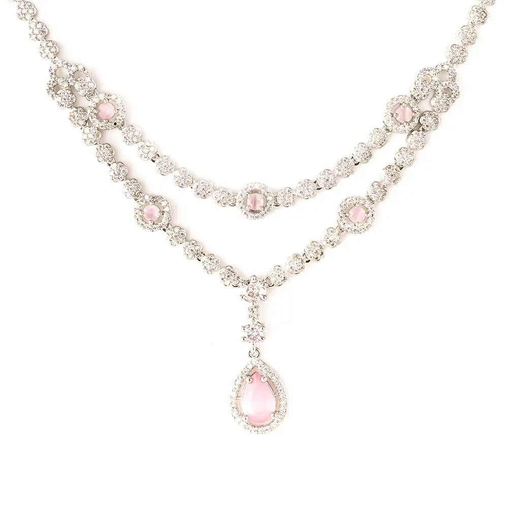 Pink Teardrop Necklace Set - Own It Pure