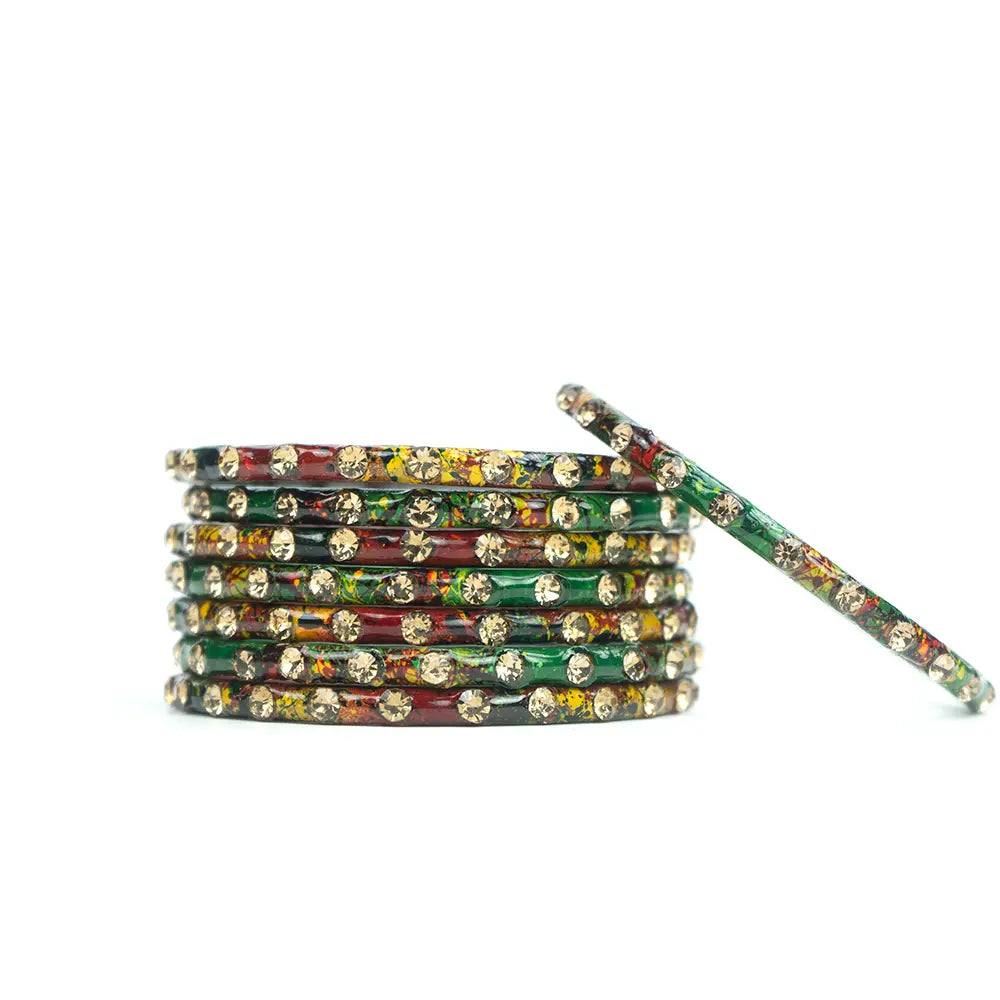 Multicolor Glass Bangle Set - Own It Pure