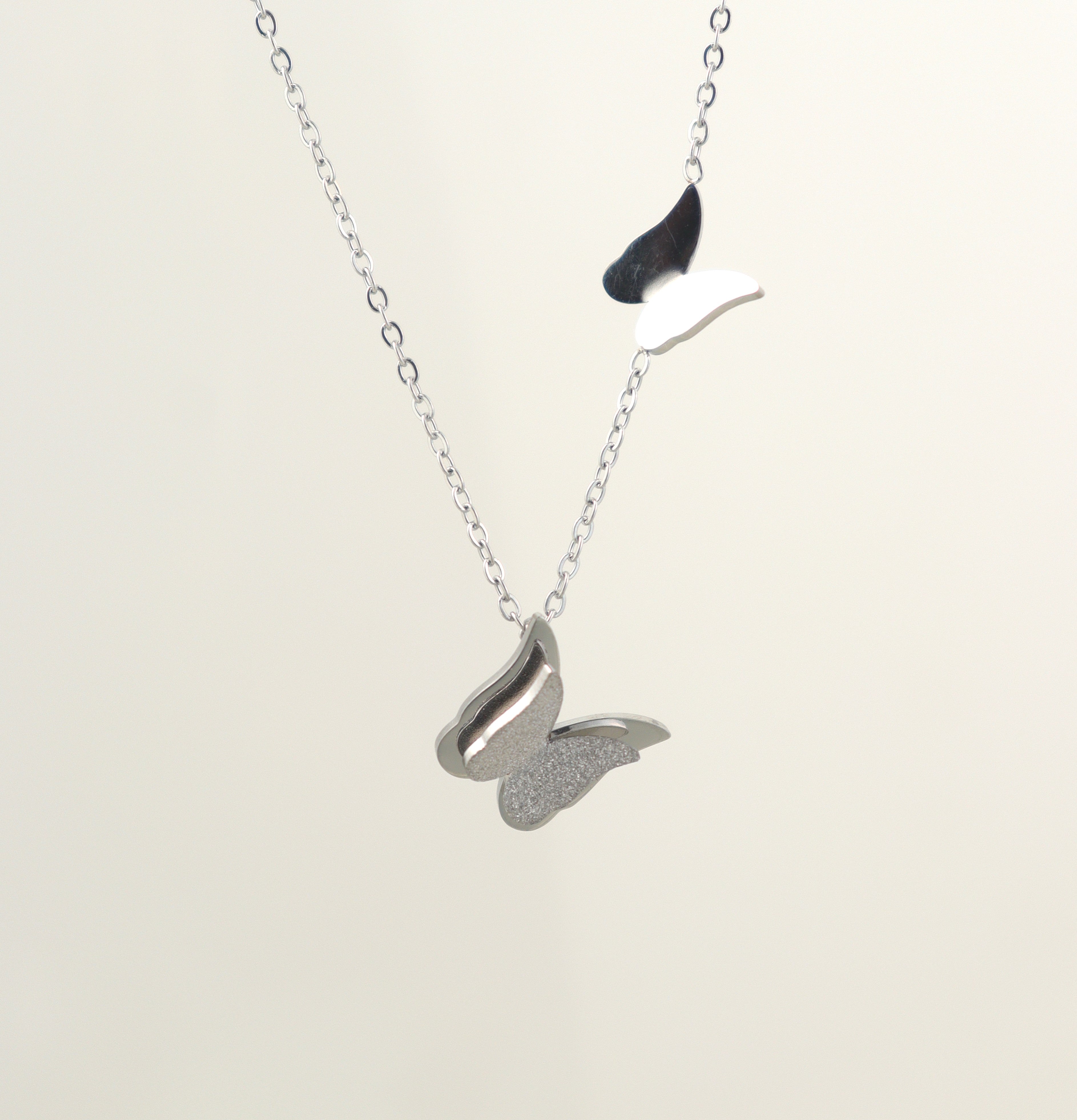 Silver Butterfly Pendant Chain