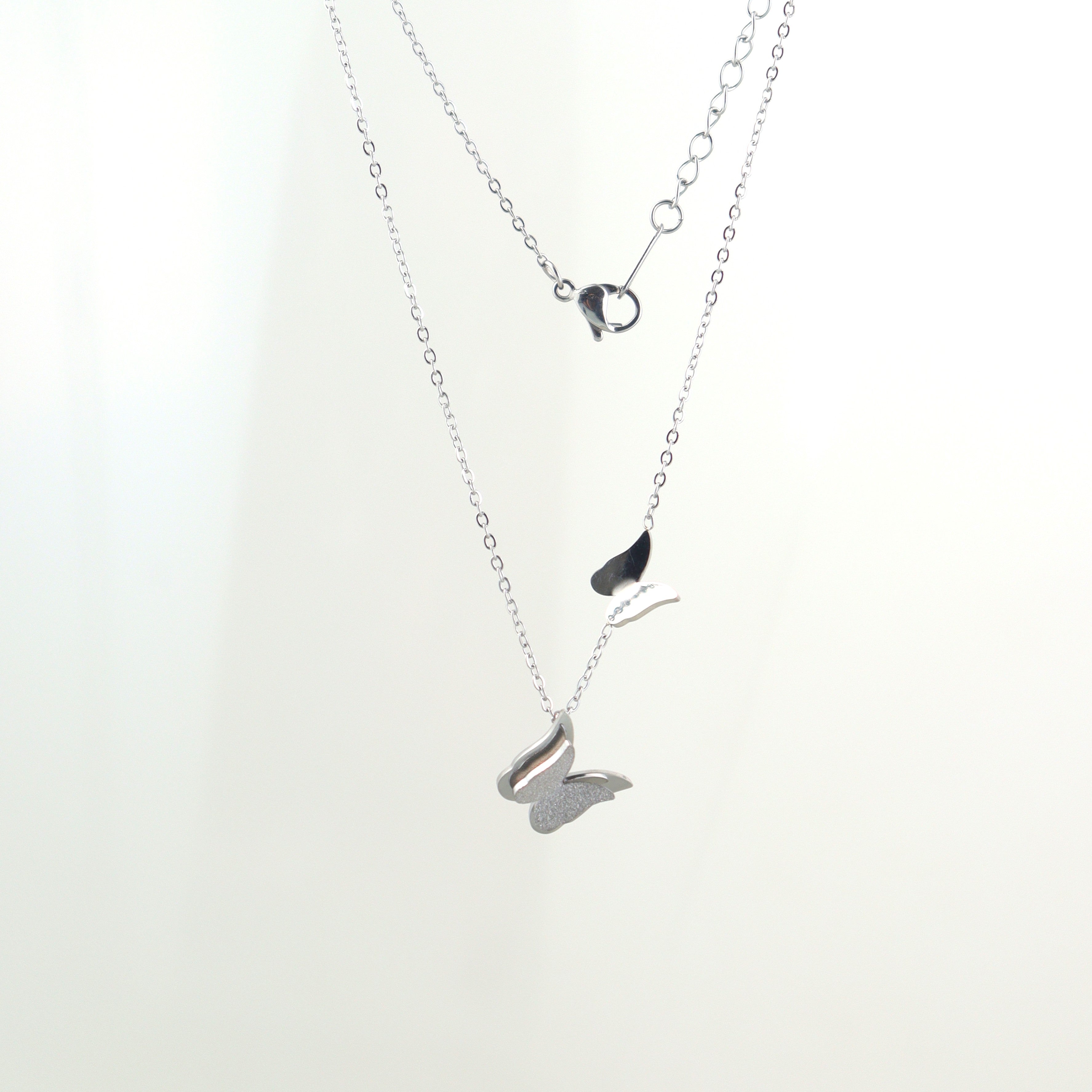 Silver Butterfly Pendant Chain