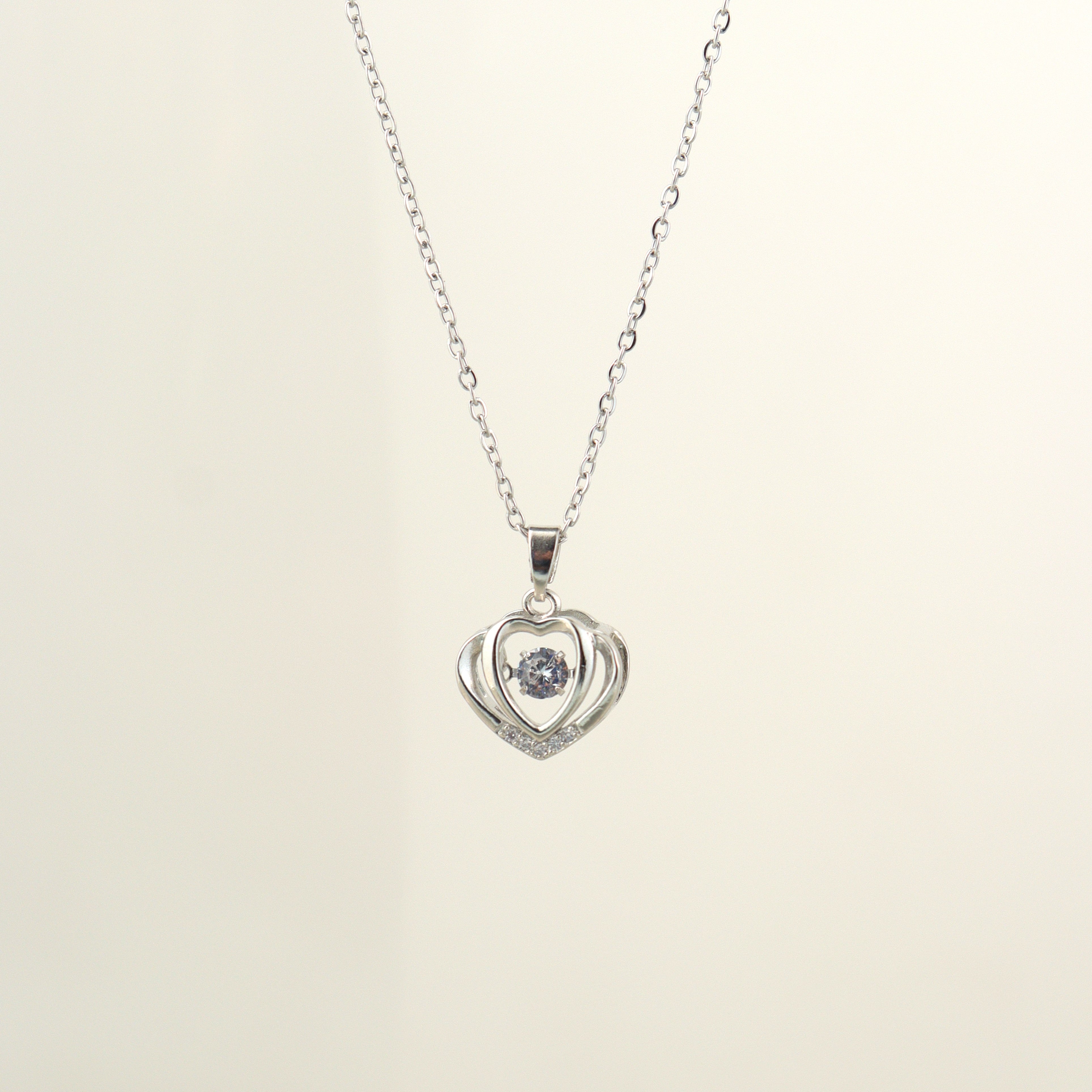 Silver Heart Chram Pendant Chain