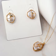 Golden Leaf Pearl Jewelry Set Own It Pure