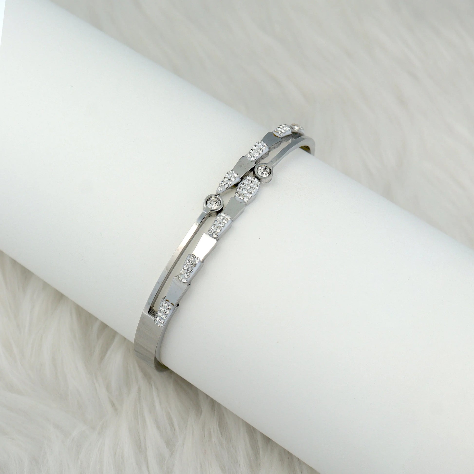 Gleam Silver Studded Bracelet - Own It Pure